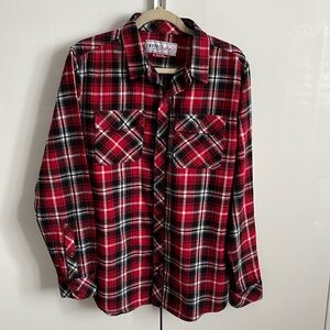 Men’s Plaid Button Down Shirt, Size L
